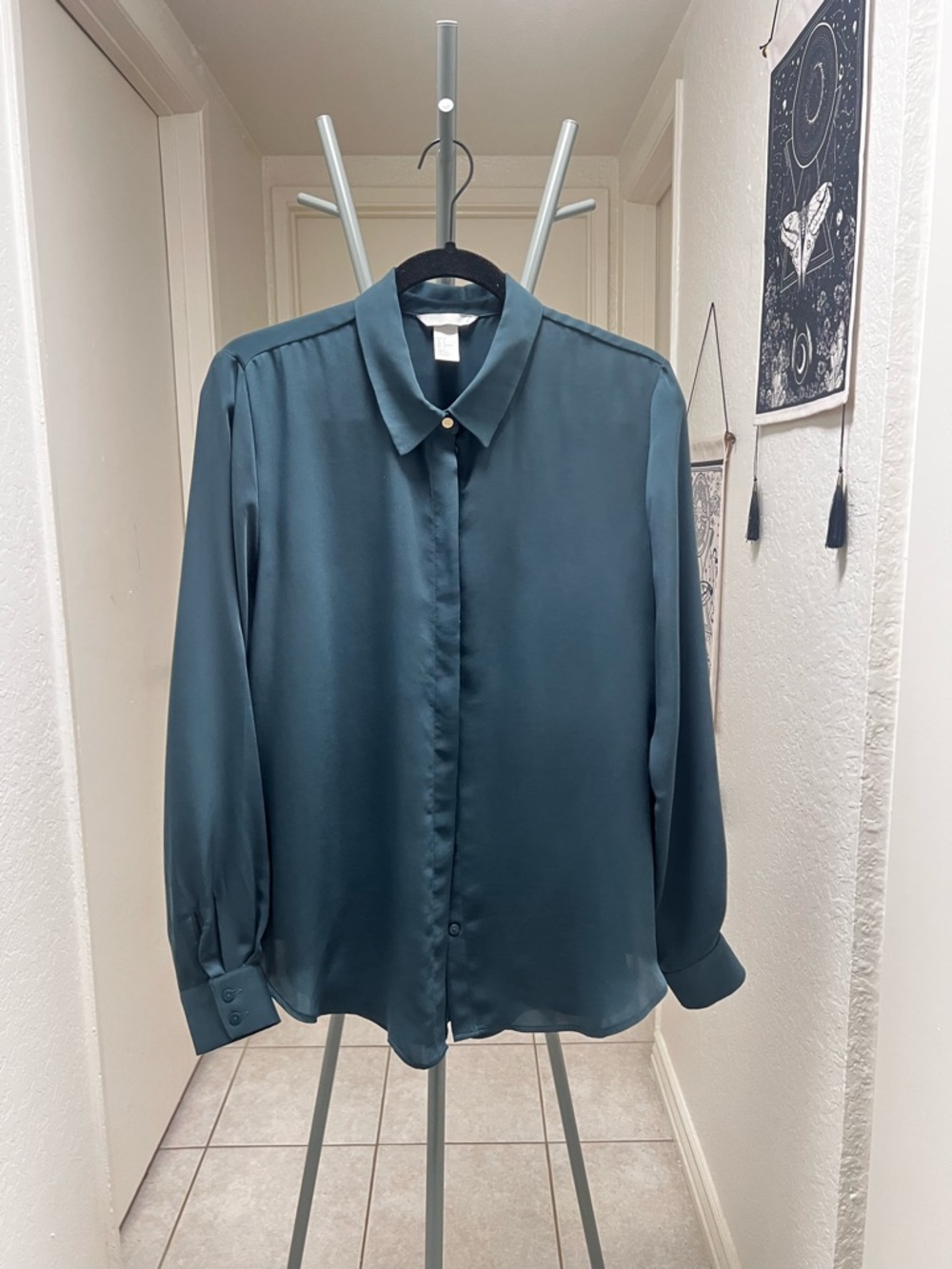 H&M emerald green blouse